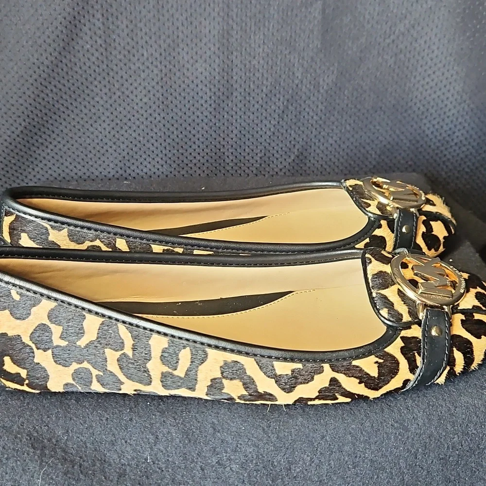 Michael Kors Leopard Calf Hair Flats New - Picture 2 of 8